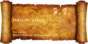 Habich Vince névjegykártya